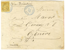 Càd Bleu TREBIZONDE / TURQ D'ASIE / N° 92 Sur Lettre Pour Genève. 1880. - SUP. - R. - Maritieme Post
