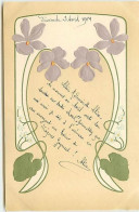 N°12692 - Carte Gaufrée - Art Nouveau - Fleurs Violettes - Other & Unclassified