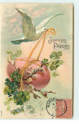 N°10693 - Carte Fantaisie Gaufrée - Joyeuse Pâques - Colombes Et Oeuf - Easter