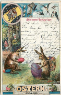 N°7545 - Carte Fantaisie - Ostern - Lapins, Nains, Lutins, Grenouille - Easter