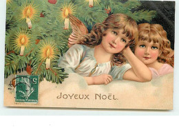 N°10604 - Carte Fantaisie Gaufrée - Joyeux Noël - Anges - Other & Unclassified