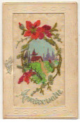 N°8405 - Carte Brodée - Anniversaire - Paysage - Embroidered