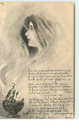 N°11519 - Carte Fantaisie - Portrait De Femme Dans La Fumée D'un Encensoir - Femmes