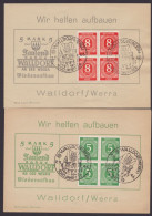 MiNr 915, 917, Je 4er-Block Auf Gedenkblatt "Walldorf", 2.11.46 - Briefe U. Dokumente