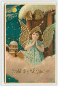 N°2825 - Carte Gaufrée - Fröhliche Weihnachten - Ange Priant - Cloches - Other & Unclassified