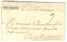 DE PINON (L N° 1) Sur Lettre Avec Texte Daté 1746 Pour Poitiers. - SUP. - Autres & Non Classés