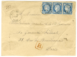 Càd T 18 VIELS-MAISONS / AISNE / N° 60 Bande De 3 Sur Lettre Recommandée. 1876. - TB / SUP. - Andere & Zonder Classificatie