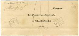 Càd T 15 NAJAC (11) Sur Lettre En Franchise Pour Villefranche. Au Recto, Griffe Encadrée APRES / LE / DEPART / 2596. 186 - Other & Unclassified
