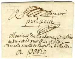 Lettre Avec Texte Daté De Bayeux Le 2 Mars 1773 Pour Paris. Au Recto, '' Port Payé '' (L N° 9). - SUP. - Altri & Non Classificati