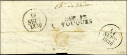 DEB.13 / TOUQUES Sur Lettre Avec Texte Daté 1830. - TB / SUP. - R. - Andere & Zonder Classificatie