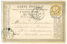 Càd T 18 BEUZEVAL / CALVADOS / N° 55 (remplaçant De Rixheim 66) Sur Carte Pour Paris. 1875. - TB / SUP. - R. - Sonstige & Ohne Zuordnung