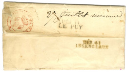 DEB. 41 / LE PUY + DEB. 41 / ISSENGEAUX Sur Lettre Avec Texte Daté De Paris Le 21 Juillet 1818. - TB / SUP. - R. - Autres & Non Classés