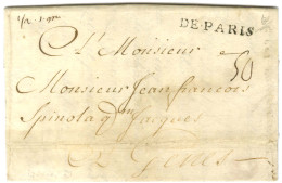 DE.PARIS (L N° 3) Sur Lettre Avec Texte Daté Du 19 Avril 1751 Pour Gênes. - SUP. - Sonstige & Ohne Zuordnung