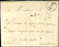 Lettre En Port Payé Avec Texte Daté 1764 Remise Au Facteur F / 4 Pour Quimper. - SUP. - R. - Other & Unclassified