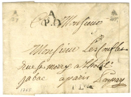 Lettre En Port Dû Avec Texte Daté 1765 Remise Au Boitier A / 27 Pour Paris. - TB. - Sonstige & Ohne Zuordnung