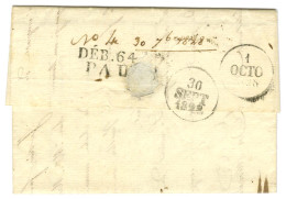 DEB. 64 / PAU (25 Mm) Sur Lettre Avec Texte Daté 1828. - TB / SUP. - Autres & Non Classés