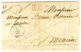 64 / Aramits + P.P. Rouge Càd T 15 OLORON (64) Sur Lettre Avec Texte Pour Monein. 1845. - SUP. - Autres & Non Classés