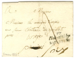 Cursive 77 / L'Isle D'Alby / RABASTENS Sur Lettre Sans Texte Datée Du 8 Mars 1824 Pour Pamiers, Au Verso DÉB.8 / PAMIERS - Sonstige & Ohne Zuordnung