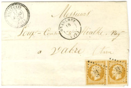 PC 522 / N° 13 (paire, 1ex Filet Effleuré) Càd T 22 BRIATEXTE (77) Sur Lettre Pour Vabre. 1856. - TB / SUP. - Sonstige & Ohne Zuordnung