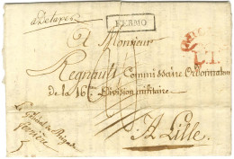 Marque Postale Encadrée FERMO Sur Lettre De L'Armée D'Italie Avec Texte Daté Du 21 Mars 1811 Pour Lille. Au Recto, Contr - Lettere In Franchigia Civile