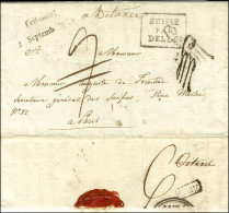 FRIBOURG / 20 SEPTEMBRE 1823 Sur Lettre Avec Texte Daté D'Ubersdorff Pour Paris. Au Recto, Taxe Annulée Plume Et Remplac - Lettres Civiles En Franchise