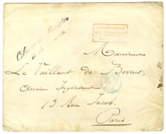 Enveloppe Sans Texte Datée 1825 Adressée à Paris. Au Recto, Cachet Rouge Encadrée De L'Ordonnance. - TB. - Cartas Civiles En Franquicia