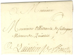 Contreseing De Franchise Manuscrit '' De Flesselles '' (intendant De Bretagne, Dernier Prévôt Des Marchands De Paris) Su - Cartas Civiles En Franquicia