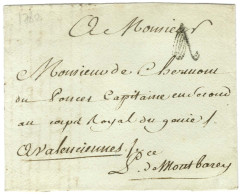 Contreseing De Franchise Manuscrit '' Pce De Montbarrey '' (Prince De Montbarrey, Secrétaire D'état à La Guerre) Sur Let - Lettere In Franchigia Civile