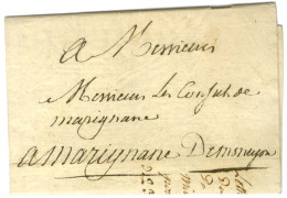 Contreseing De Franchise Manuscrit '' De Montyon '' Sur Lettre Avec Texte Daté D'Aix Le 31 Octobre 1772 Pour Marignane.  - Frankobriefe