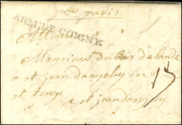 ARM: DE COIGNY (N°SA17) Sur Lettre Avec Texte Non Daté Pour Saint Jean D'Angely. Très Belle Frappe. - TB / SUP. - RR. - Armeestempel (vor 1900)