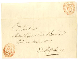 Marque Postale Ornée Aigle Rouge LE GOUVERNEUR DE LA VILLE ET PROVINCE DE MAGDEBOURG Sur Lettre Avec Texte Daté De Magde - Sellos De La Armada (antes De 1900)