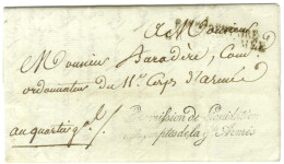 Bau SEDENTAIRE / GRANDE ARMEE + Franchise Commission De Liquidation / Des Comptes De La Gde Armée Sur Lettre Avec Texte  - Army Postmarks (before 1900)