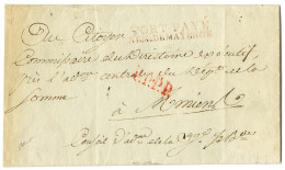 PORT PAYE / ARM. DE MAYENCE Rouge Sur Lettre Avec Texte Daté Du 14 Thermidor An 6 Pour Amiens. - TB / SUP. - Army Postmarks (before 1900)