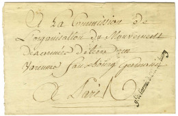 Gl De L'armée D. Ce De Cherbourg Sur Lettre Avec Texte Daté De Vire Le 15 Brumaire An 3 Pour Paris. - TB / SUP. - Sellos De La Armada (antes De 1900)