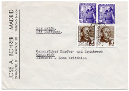 Enveloppe Por Avion.  Madrid A Osnabrücker Kupfer- Und Drahtwerk / Alemania  Zona Británica - Brieven En Documenten