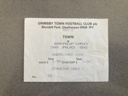 Grimsby Town V Bradford City 1986-87 Match Ticket - Tickets - Entradas