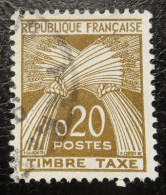 France Timbre  Taxe  92  Type Gerbes  20c Brun - 1960-.... Gebraucht