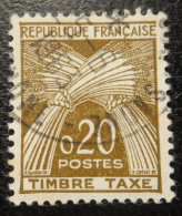 France Timbre  Taxe  92  Type Gerbes  20c Brun - 1960-.... Usados