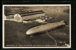 AK Friedrichshafen, Fliegeraufnahme Der Landung Des Luftschiffes Graf Zeppelin  - Airships