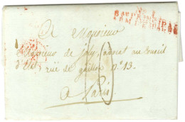 N° 1 / Bau PRINCIPAL / ARM. D'ESPAGNE Rouge Sur Lettre Avec Bon Texte Daté Du Blocus De Cadix Le 15 Juin 1810 Pour Paris - Army Postmarks (before 1900)