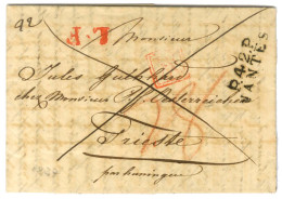P.42.P. / NANTES Sur Lettre Avec Très Bon Texte Daté Du 12 Mai 1827 Pour Trieste. Au Recto, L.F Rouge. - TB / SUP. - Other & Unclassified