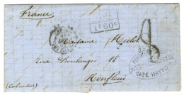 Lettre Avec Texte Daté Du Cap Haitien Pour Honfleur, Au Verso Càd De Jacmel, Au Recto Cachet De Forward Du Cap Haitien,  - Other & Unclassified