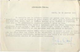 DEVAL Jacques, Boularan, Dit (1895-1972), Scénariste Et Réalisateur. - Otros & Sin Clasificación