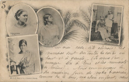 SRI-LANKA (CEYLON) – 4 MEDAILLONS GIRLS – PUB. SKEEN – FRENCH SEA POST 1901 - Sri Lanka (Ceilán)