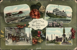 GREETINGS From MILWAUKEE WIS 1912 "4 Multi-Vues" - Milwaukee