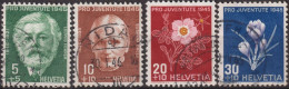 1945 Schweiz Pro Juventute ° Mi:CH 465-468, Yt:CH 423-426, Zum:CH J113-J116, L.Forrer + S.Orelli U. Alpenblumen - Gebraucht