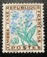 France Timbre  Taxe  99  Fleurs Des Champs  30c  Brun Vert Foncé Et Outremer - 1960-.... Gebraucht