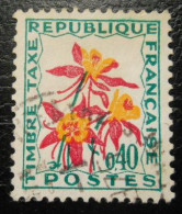 France Timbre  Taxe  100  Fleurs Des Champs  40c  Jaune Rouge Et Vert Foncé - 1960-.... Usati