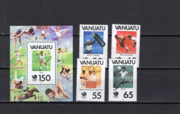 Vanuatu 1988 Olympic Games Seoul, Tennis, Boxing, Football Soccer, Athletics, Judo, Equestrian Etc. Set Of 4 + S/s MNH - Verano 1988: Seúl