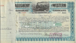 ETATS-UNIS - CERTIFICAT CHEMIN DE FER -ALLEGHENY AND WESTERN COMPAGNIE 1934 - Ferrovie & Tranvie